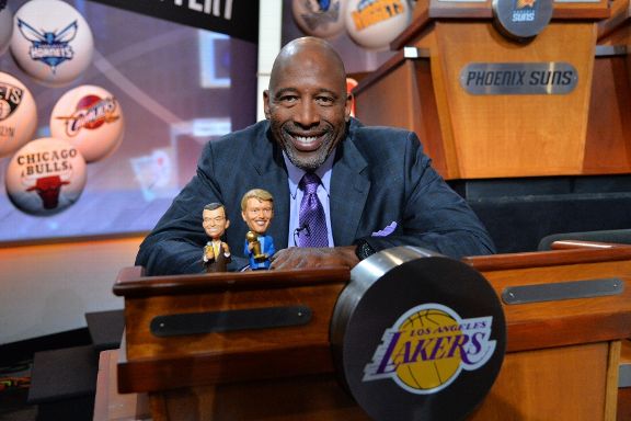 Lakers legend James Worthy represented the squad at the NBA Draft lottery (Getty Images)